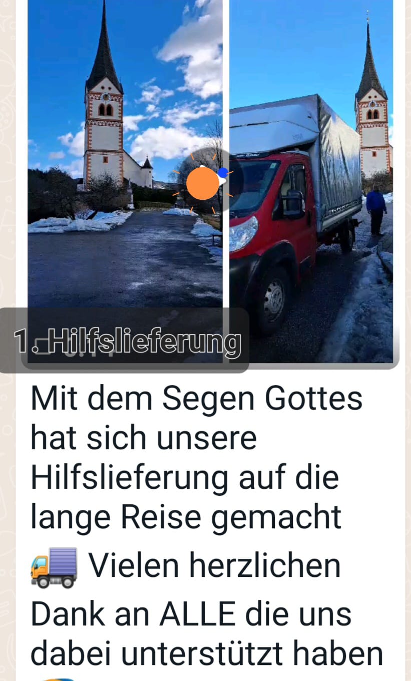 Hilfslieferung unterwegs!