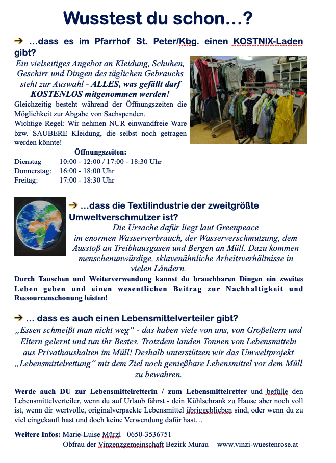Artikel aus der Gemeindezeitung